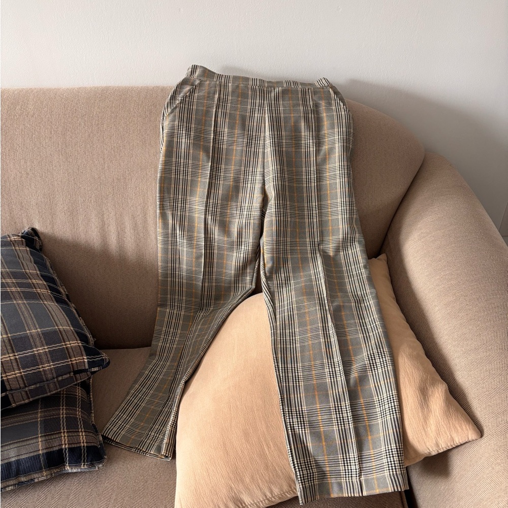 Plaid Houndstooth Trouser Pants